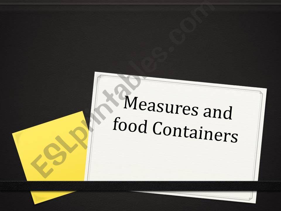 MEASURES AND CONTAINERS powerpoint