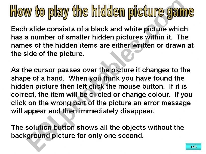 Hidden pictures powerpoint