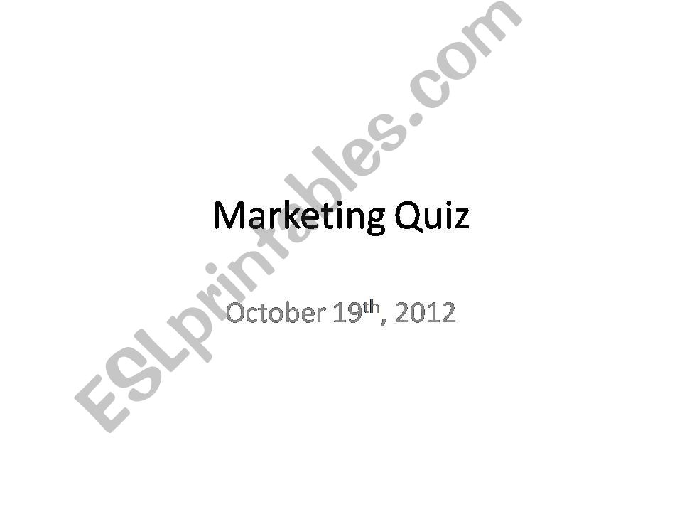 Marketing Quiz powerpoint