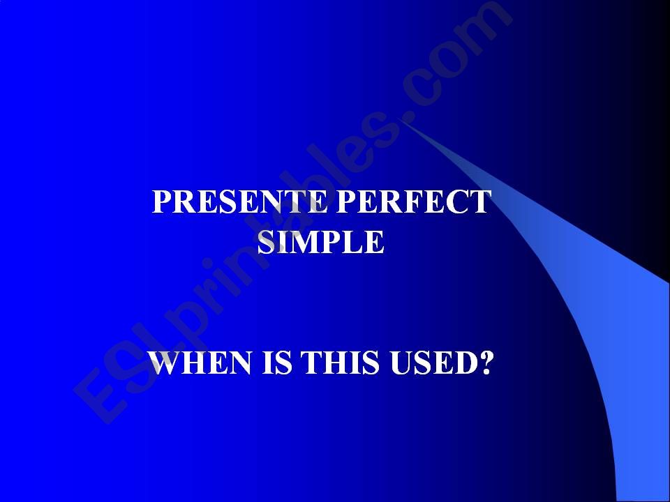 PRESENT PERFECT powerpoint