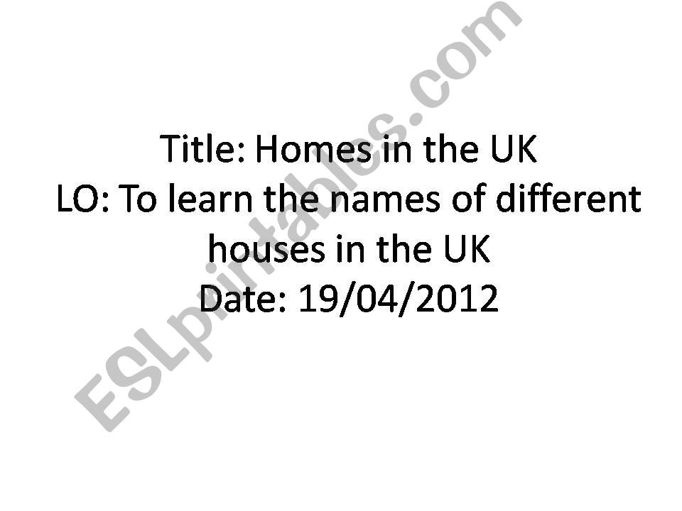 Houses in the UK powerpoint