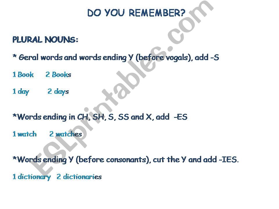 plural and  powerpoint