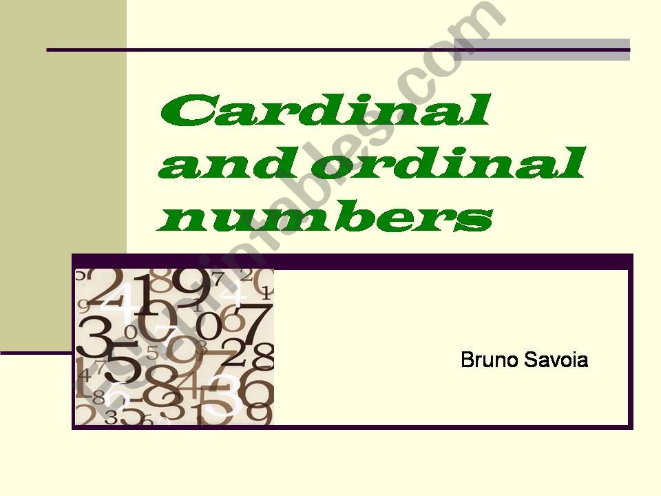 Cardinal and Ordinal Numbers powerpoint