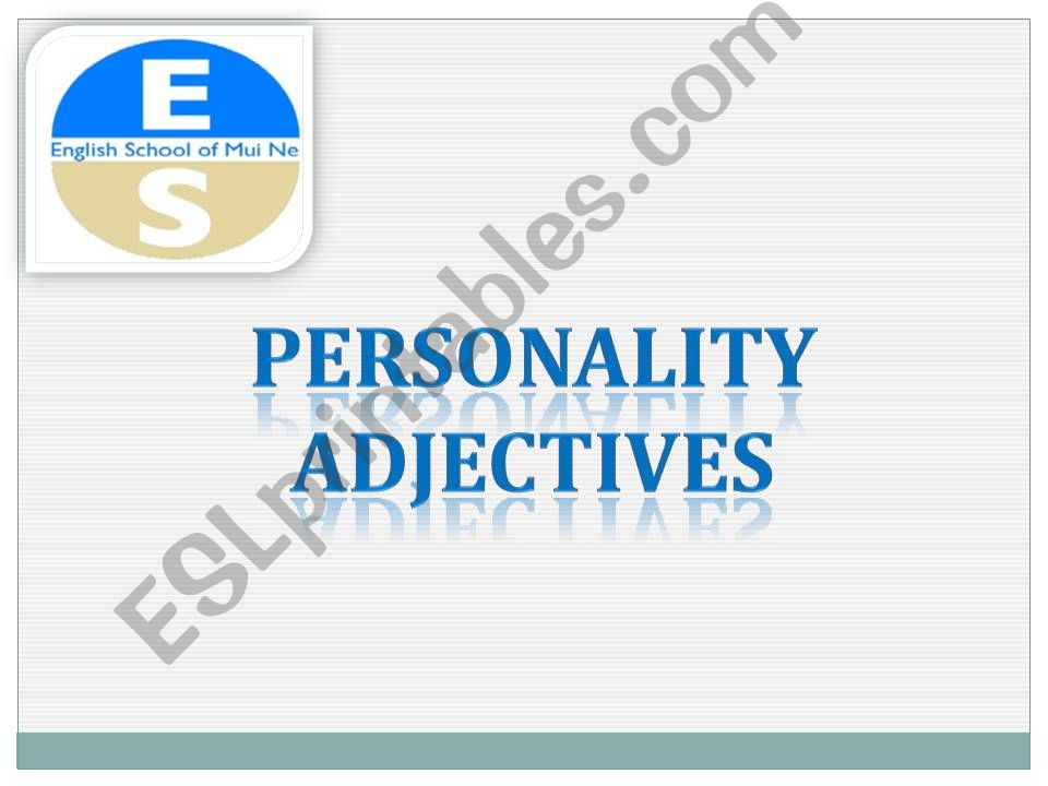 Personality Adjectives powerpoint