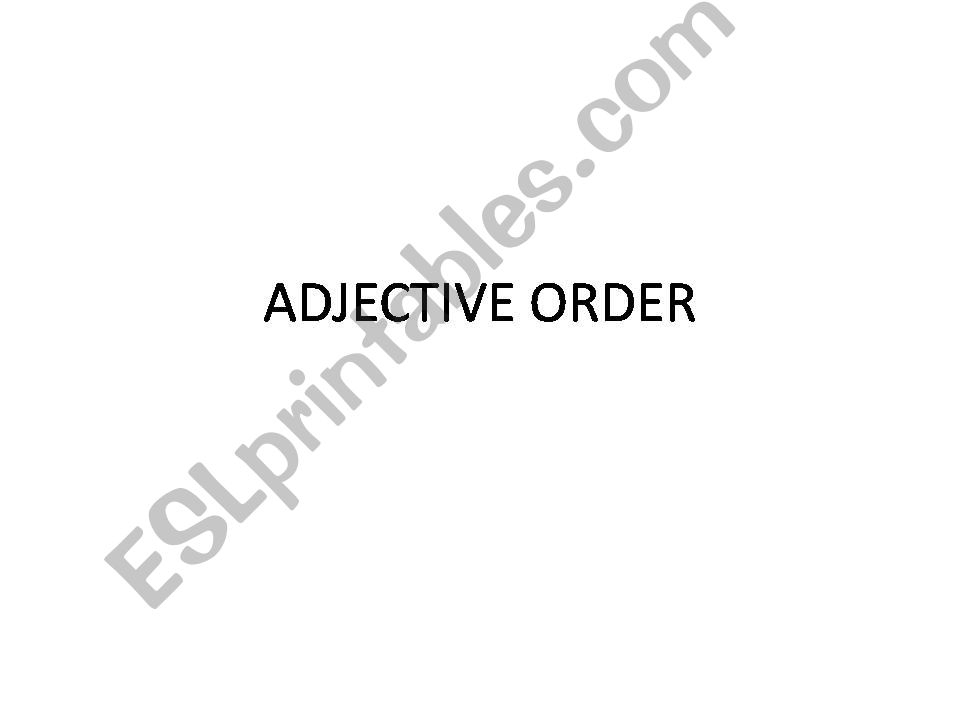 Adjective Order powerpoint