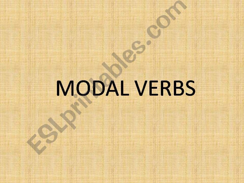 Modal Verbs powerpoint