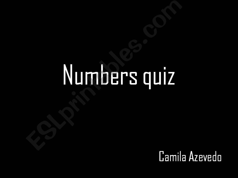 Numbers quiz powerpoint