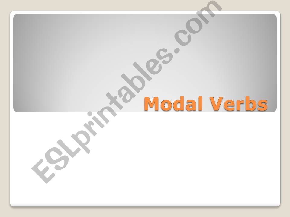 Modal verbs - Can and Should powerpoint
