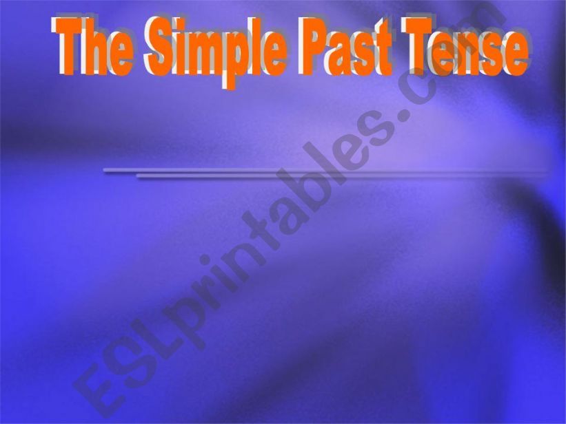 The Simple Past Tense powerpoint