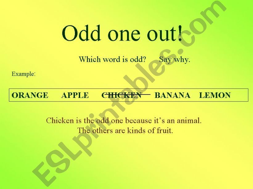 Ode one out! powerpoint