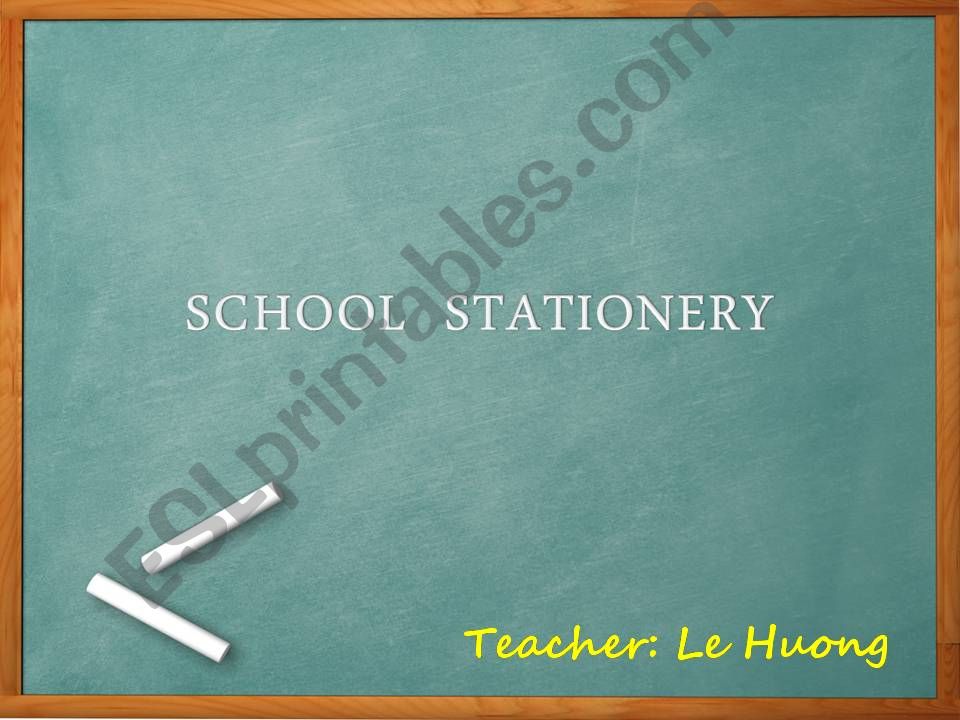 School stationery powerpoint