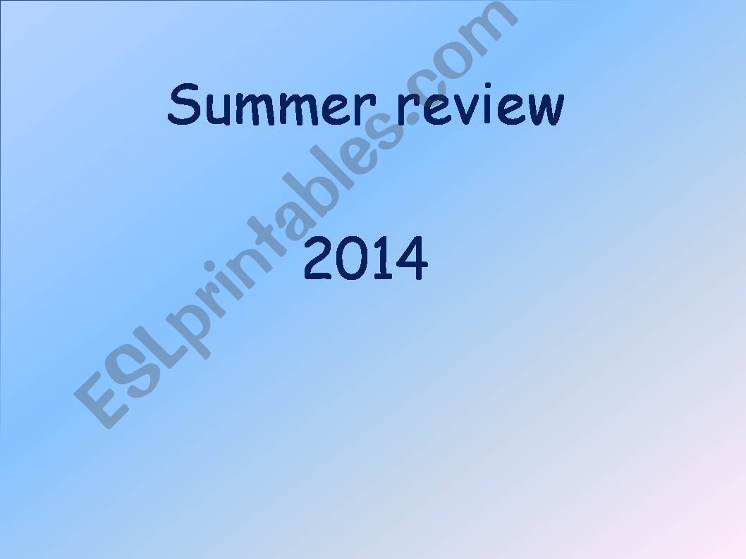 SUMMER REVIEW 25014 powerpoint