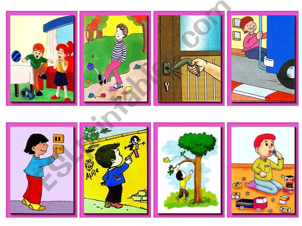 Matching Cards-(ONE) Donts behavior for children