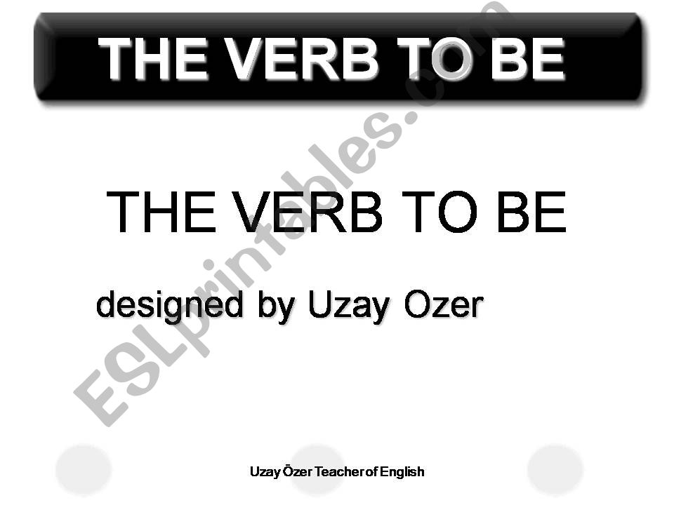 verb to be for students learning English as a second Language 