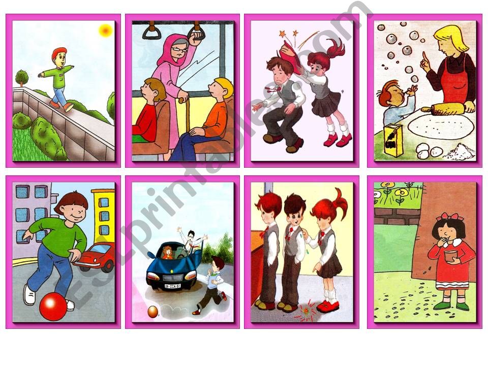 Matching Cards-(TWO) Donts behavior for children 