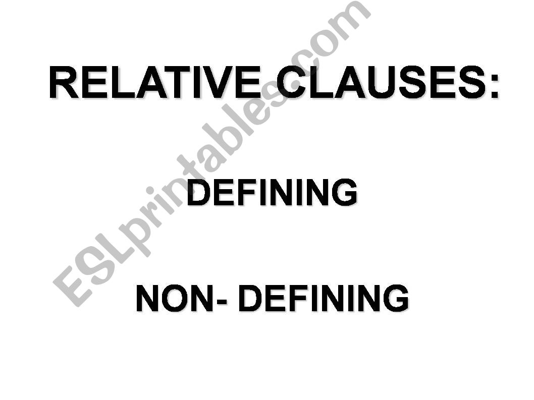 RELATIVE CLAUSES powerpoint