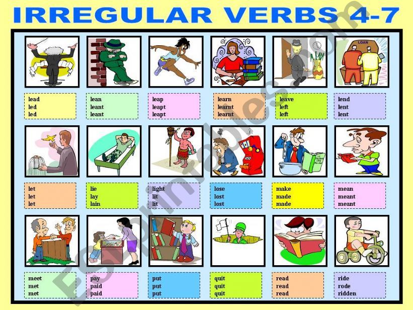 IRREGULAR VERBS 4-7 powerpoint