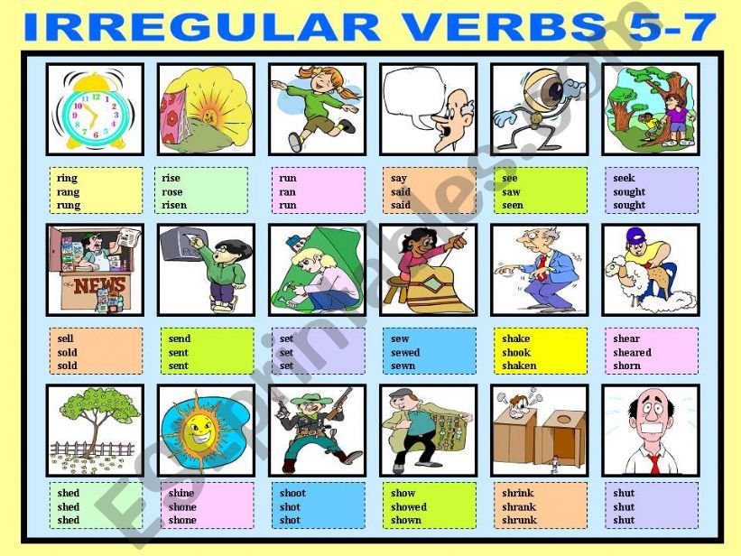 IRREGULAR VERBS 5-7 powerpoint