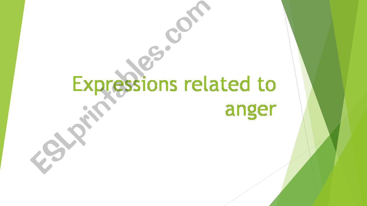 Vocabulary related to anger powerpoint