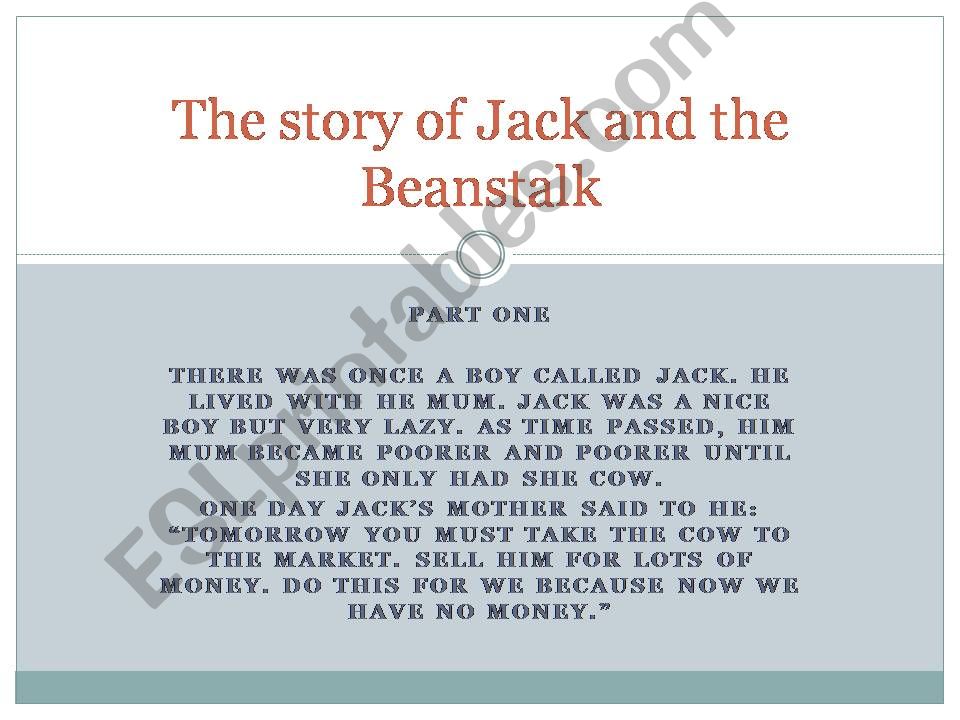 Jack and the Beanstalk: Possessive and Pronouns