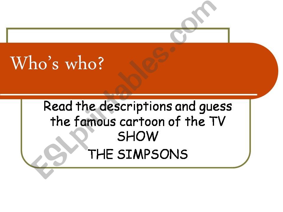 whos who? Simpsons description 