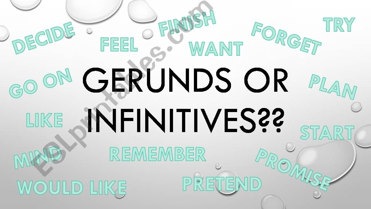 Gerunds or infinitives? powerpoint