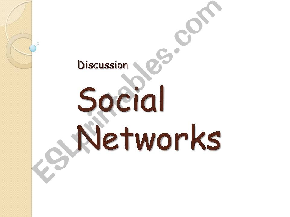 Social Networks CONVERSATION powerpoint