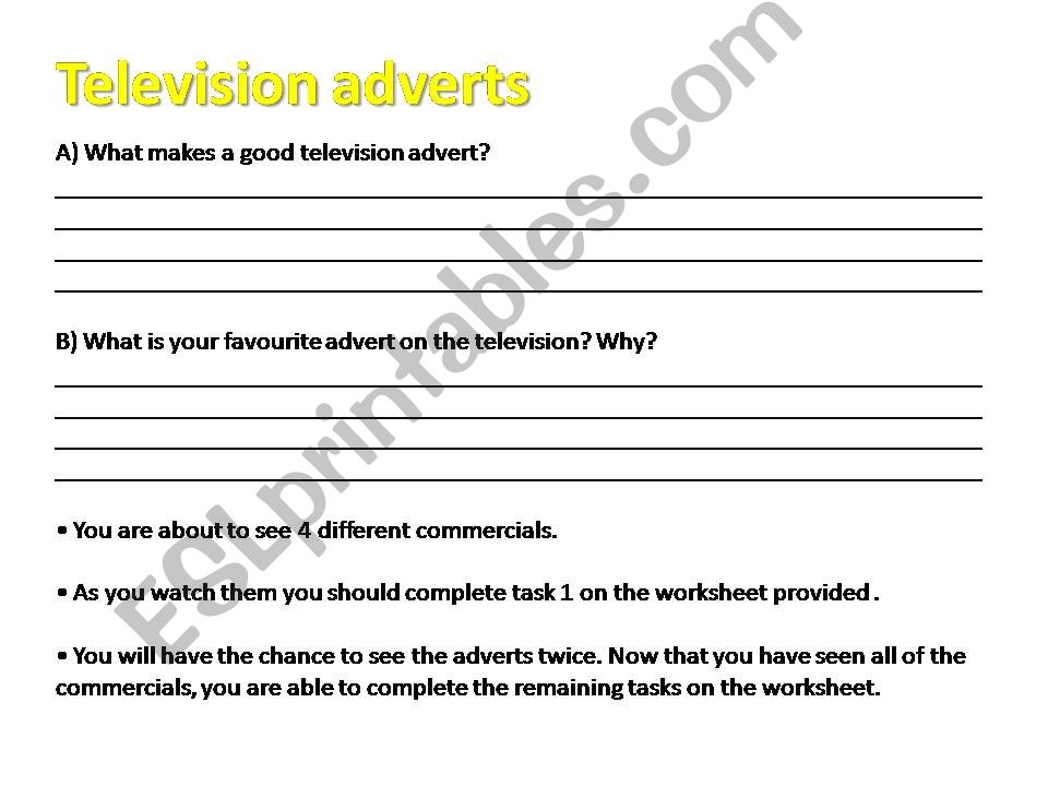 Ads from TV powerpoint
