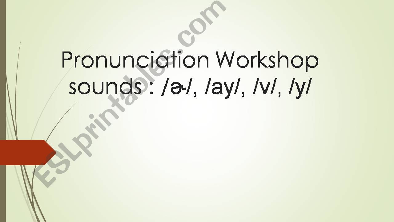 Pronunciation Workshop about /er/, /ay/, /v/, /y/ sounds in english