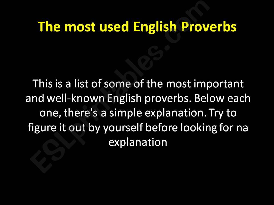 English Proverbs powerpoint