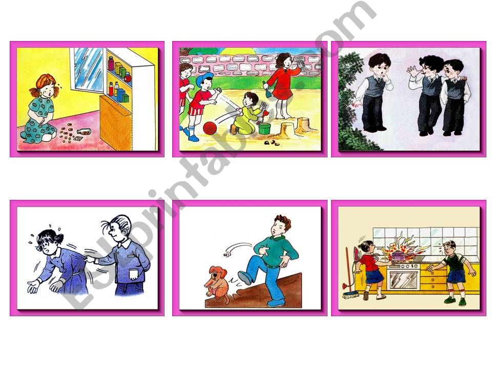 Matching Cards-(Four) Donts behavior for children