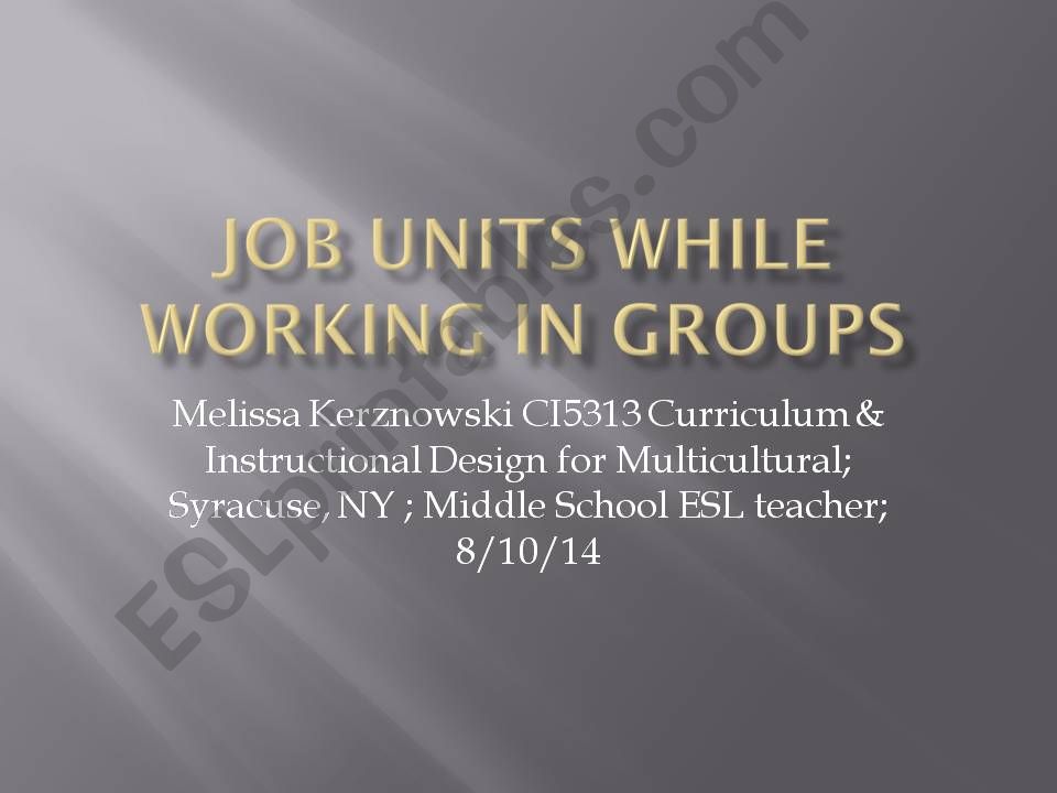 Layout of job project unit powerpoint