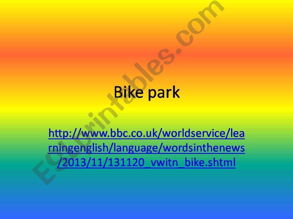 BIKE PARK powerpoint