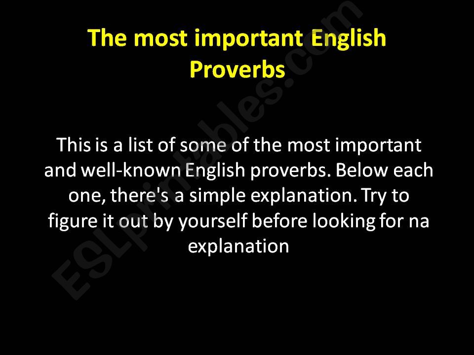 English Proverbs 2 powerpoint