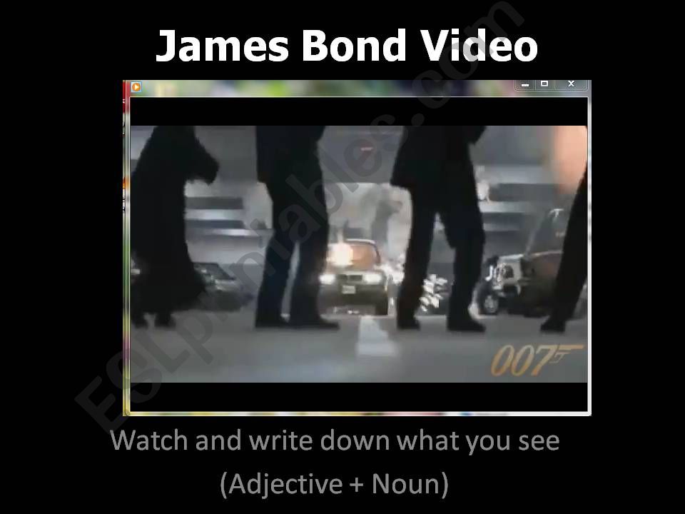 PPT on James Bond (with a separate worksheet)