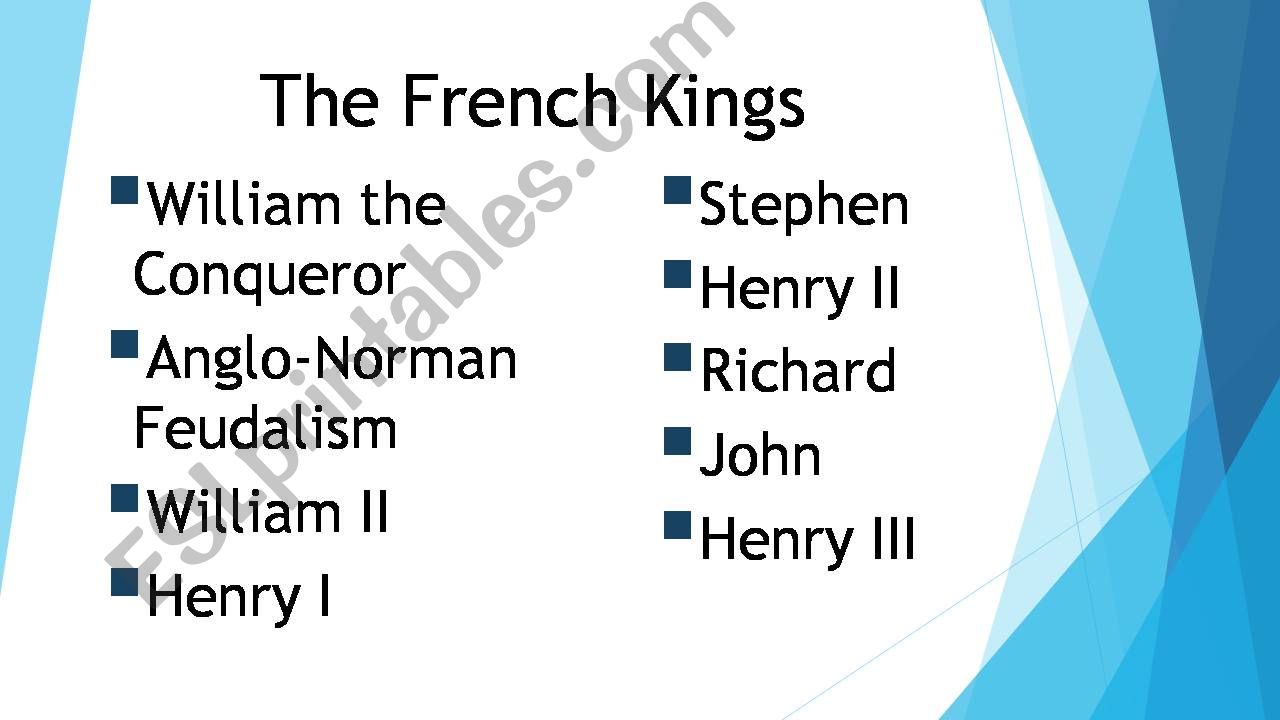 ESL English PowerPoints The French Kings of England