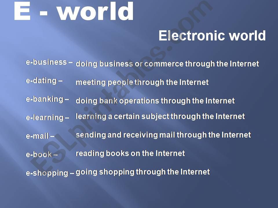 E-world powerpoint