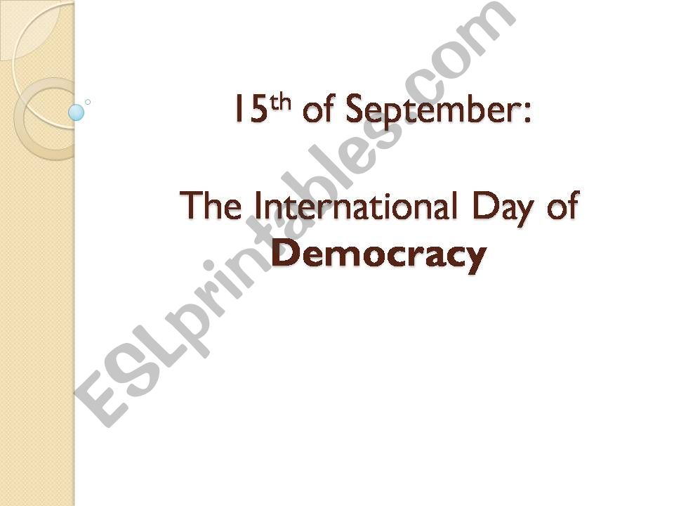 15th of December, the international day of democracy