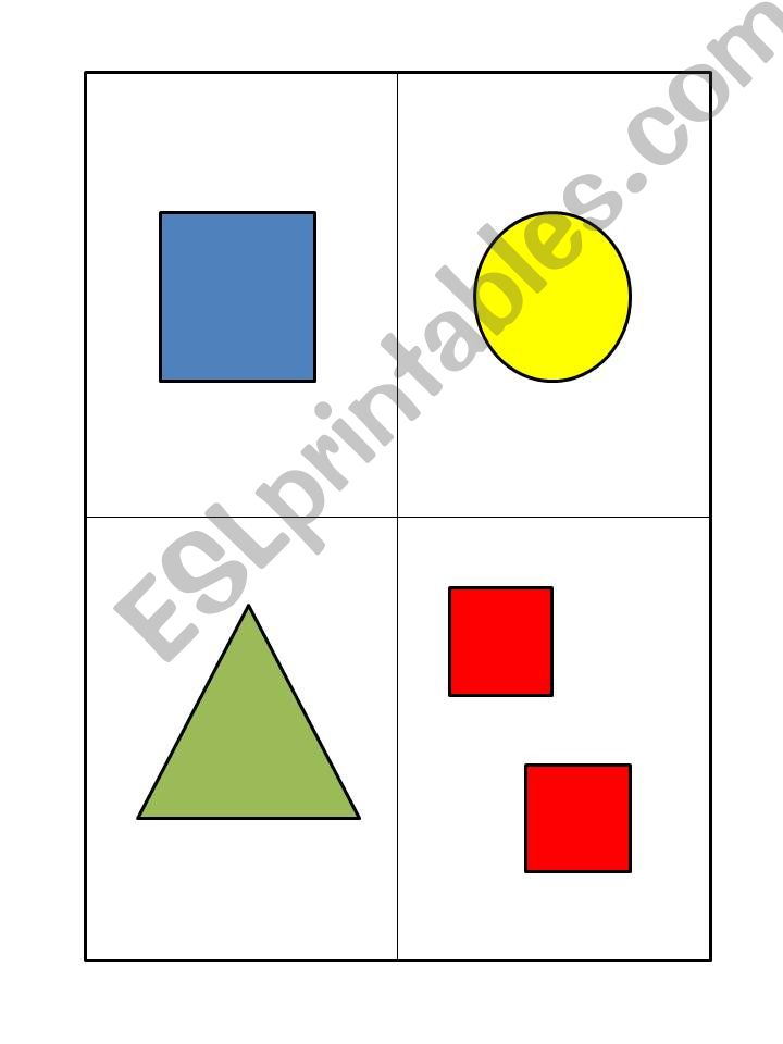 Shapes (an elementary speaking game)