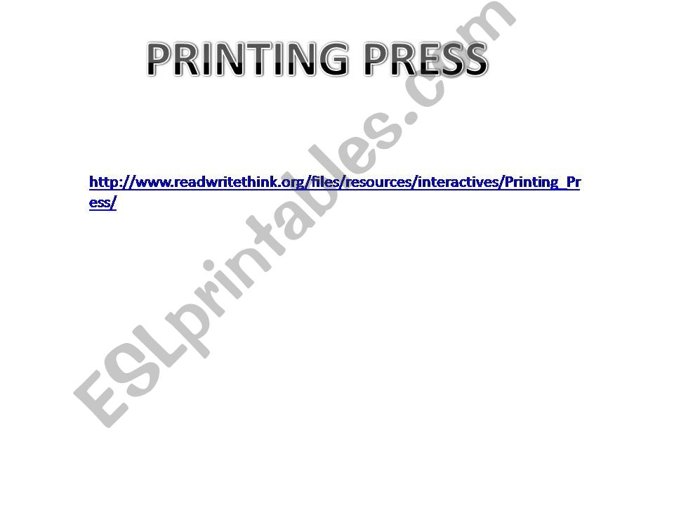 printing press : procedure powerpoint