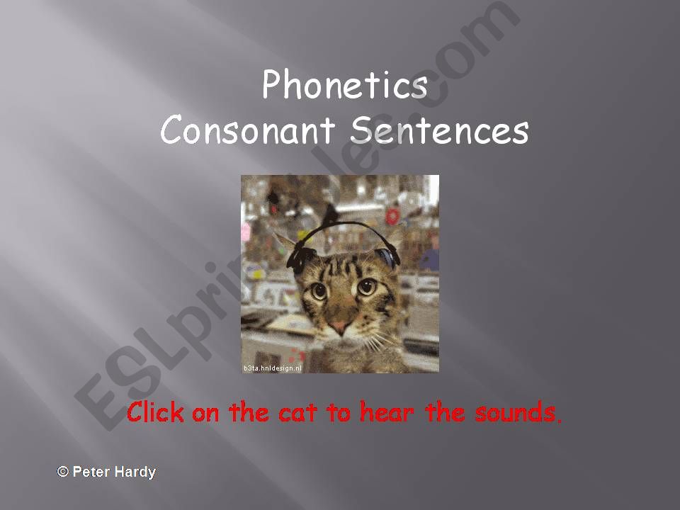 Phonetic Sentences Consonant Sounds Part 1