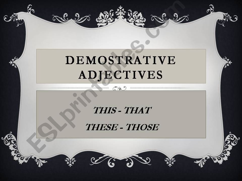 demonstrative adjectives powerpoint