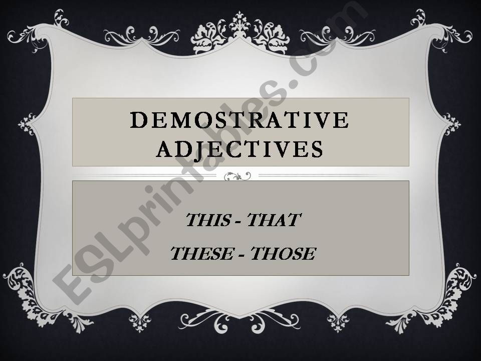 demonstrative adjectives powerpoint