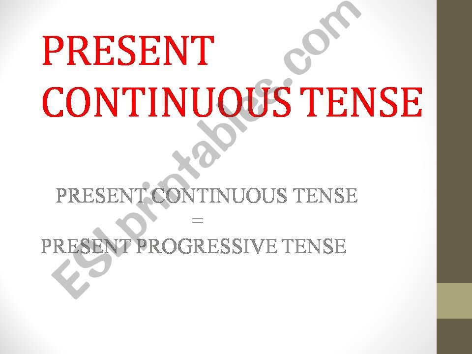 PRESENT CONTINUOUS TENSE powerpoint