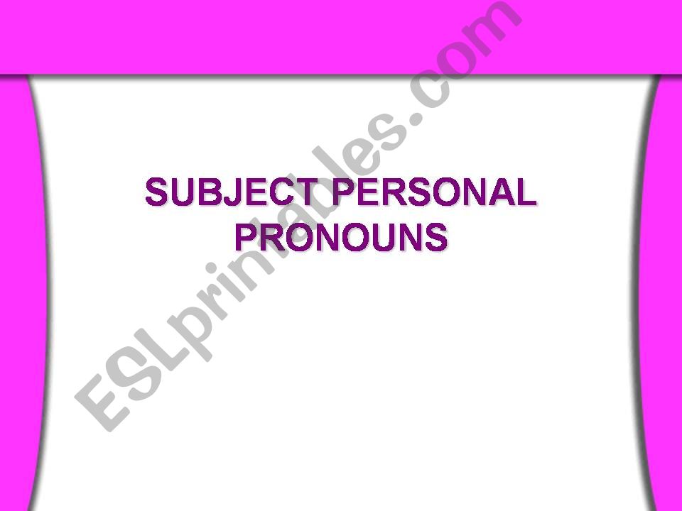 Subject Pronouns powerpoint