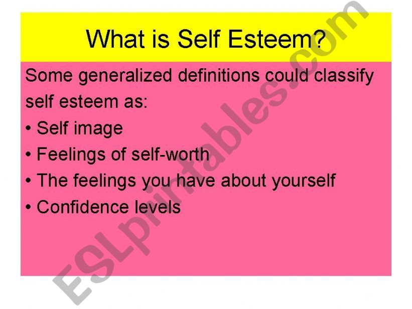 Self Esteem & Confidence Building 3/6