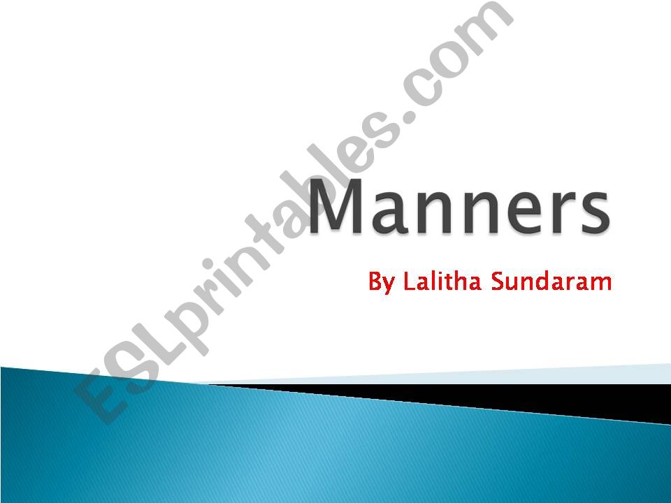 Manners powerpoint
