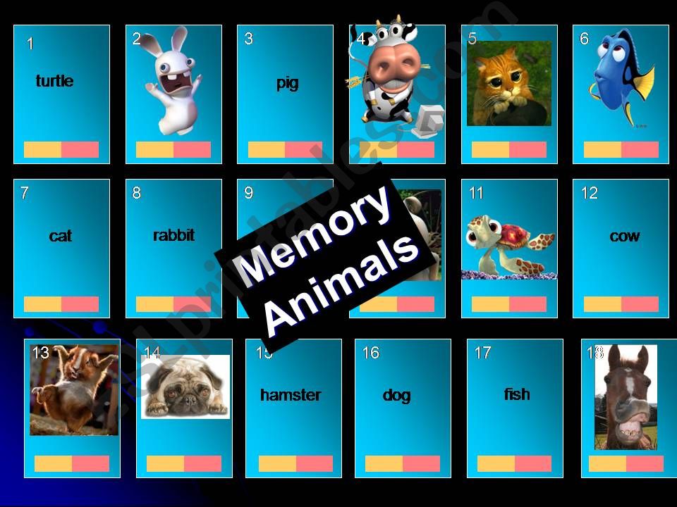Memory Game - Animals powerpoint