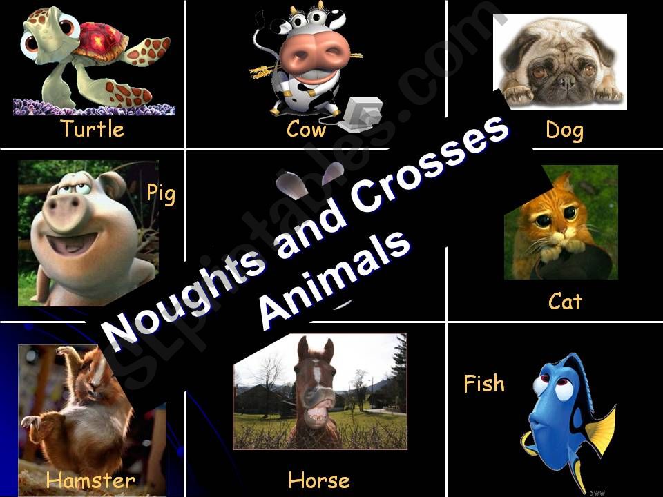 Noughts and Crosses Game - Animals