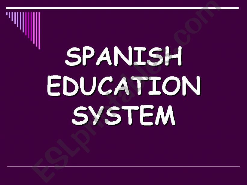 Spanish education system powerpoint
